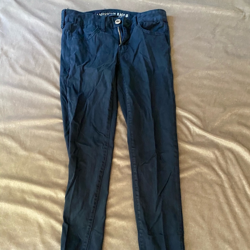 Navy American Eagle Super Stretch Sateen Jeans